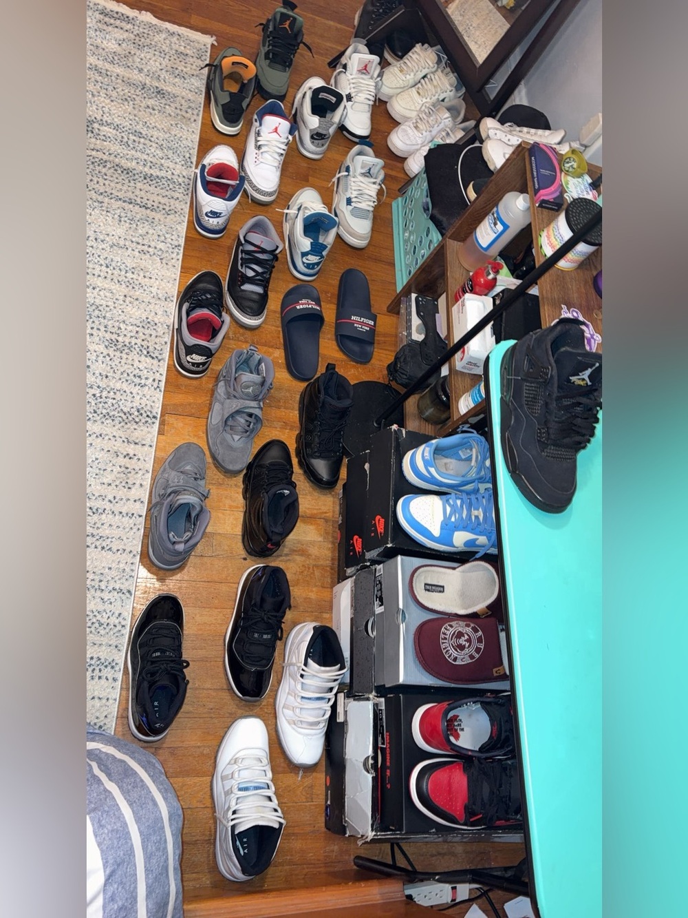 Kids Black and Teal Athletic Sneakers -